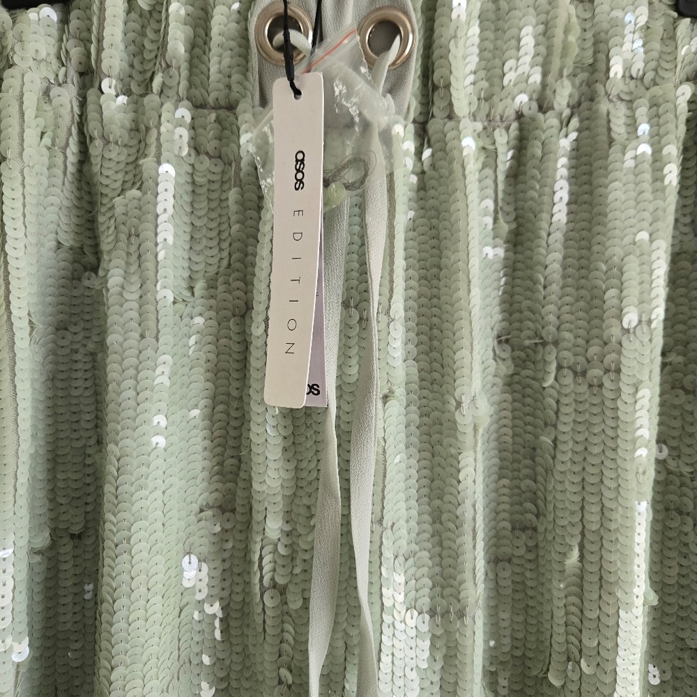 ASOS EDITION sequin jogger in sage green NWT - image 5